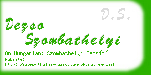 dezso szombathelyi business card